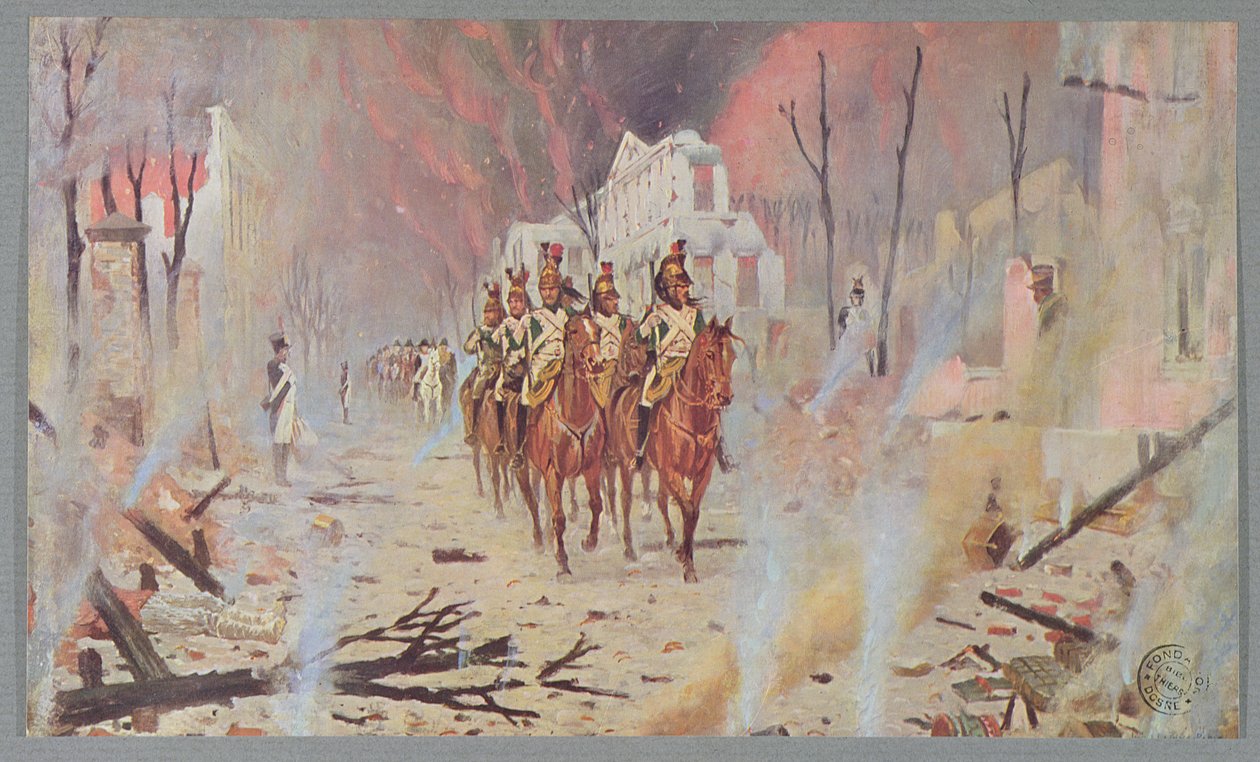 Napóleoni csapatok Moszkvában 1812-ben, Philippe de Segur „Napoleon, la Campagne de Russie” című művéből, 1912 alkotó: Basil Weretshchagin