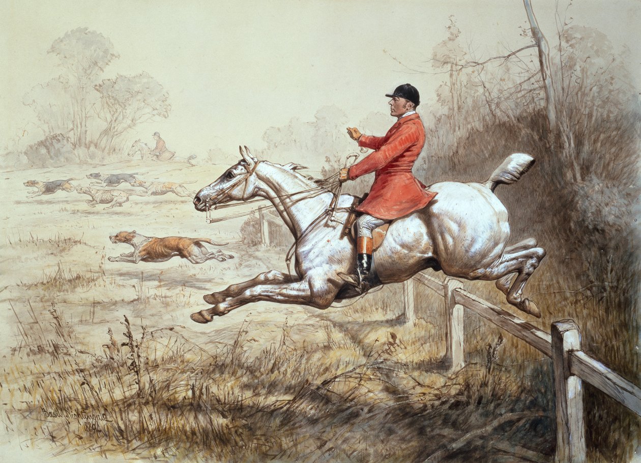 A kerítésen túl (akvarell) alkotó: Basil J. Nightingale