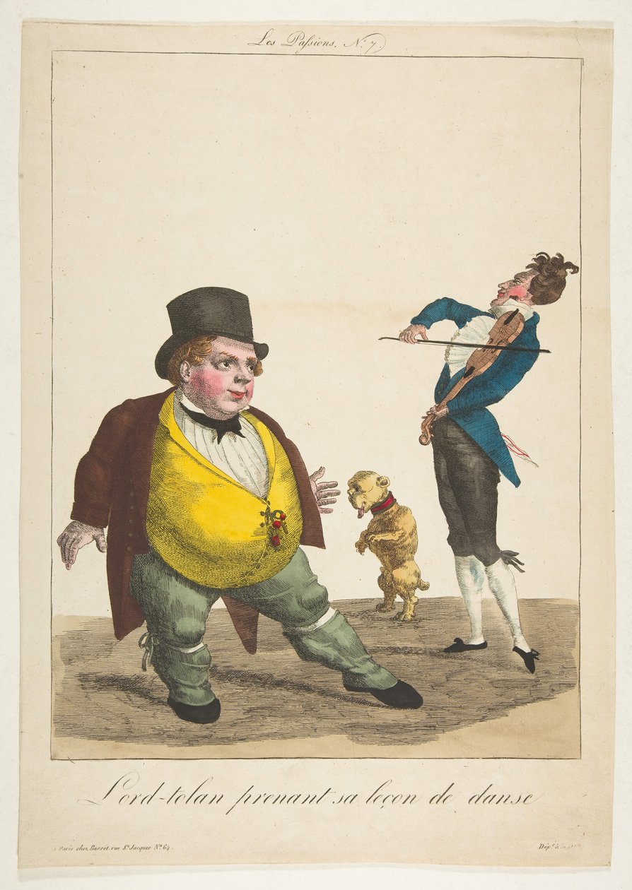 Lord-tolan táncleckét vesz: A szenvedélyek, 7. szám, 19. század. alkotó: Basset