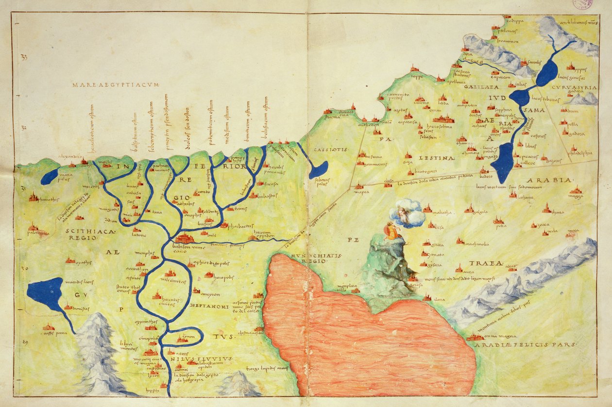A Közel-Kelet, a világ atlaszából 33 térképen, Velence, 1553. szeptember 1. (tinta pergamen) (lásd még: 330964) alkotó: Battista Agnese