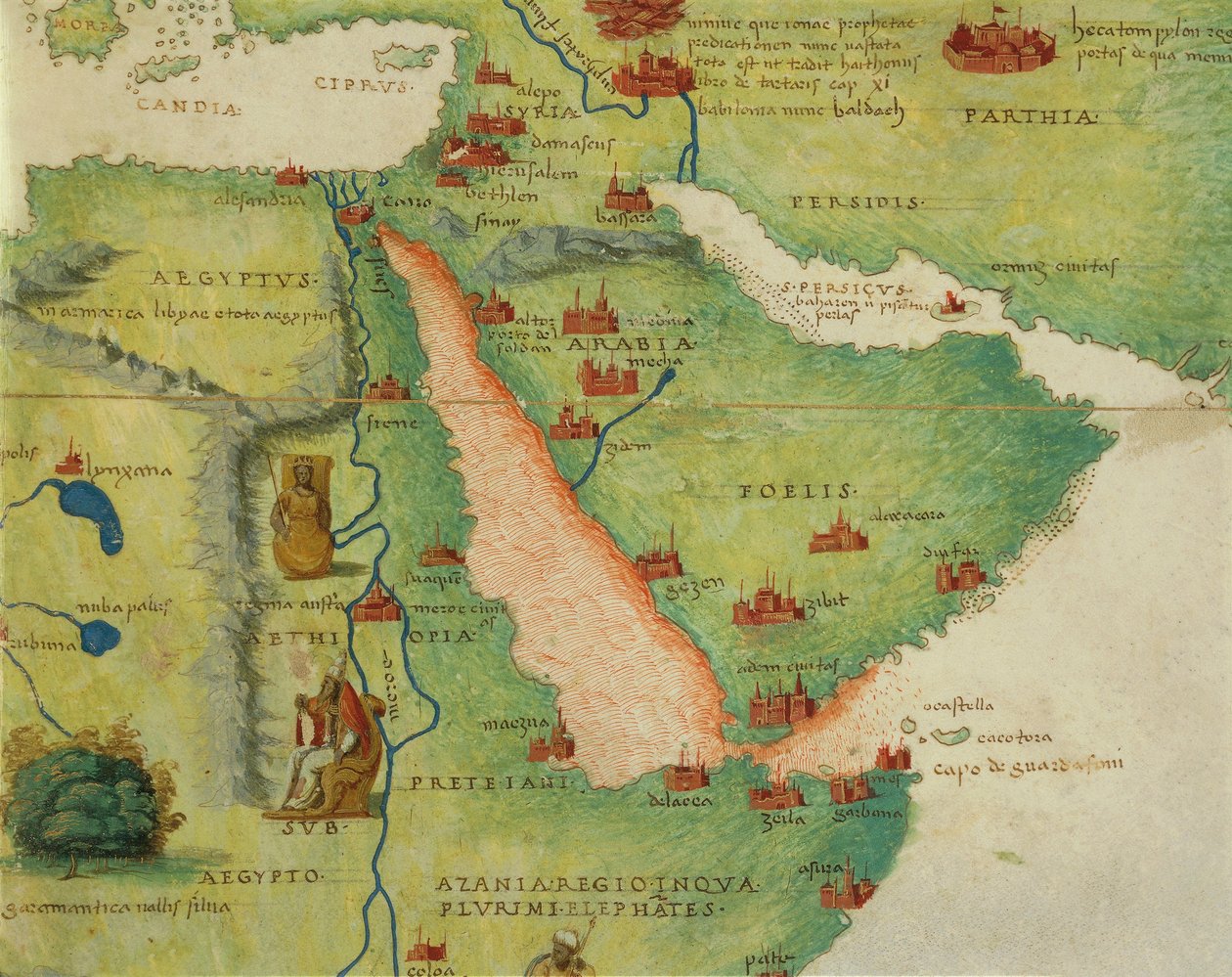 Afrika: Egyiptom és Szaúd-Arábia, a Világ Atlaszából harminchárom térképen, szerző: Battista Agnese alkotó: Battista Agnese