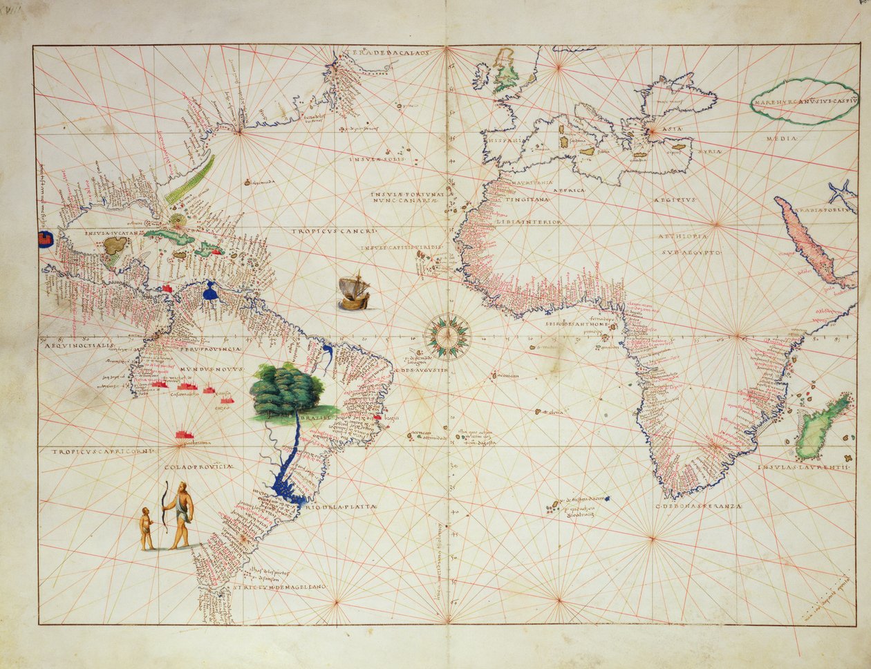 Az új világ, a világ atlaszából 33 térképen, Velence, 1553. szeptember 1. (tinta pergamen) (lásd még: 330961) alkotó: Battista Agnese