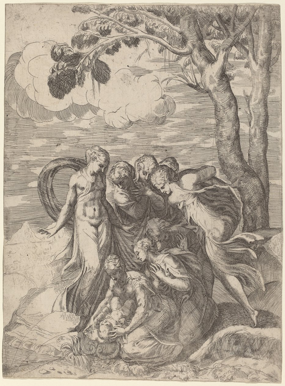 Mózes megtalálása alkotó: Battista Angolo del Moro, after Andrea Meldolla, called Schiavone