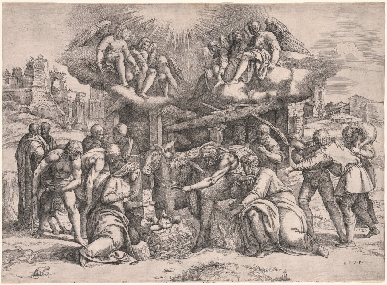 A Pásztorok imádása c. 1552. alkotó: Battista Franco