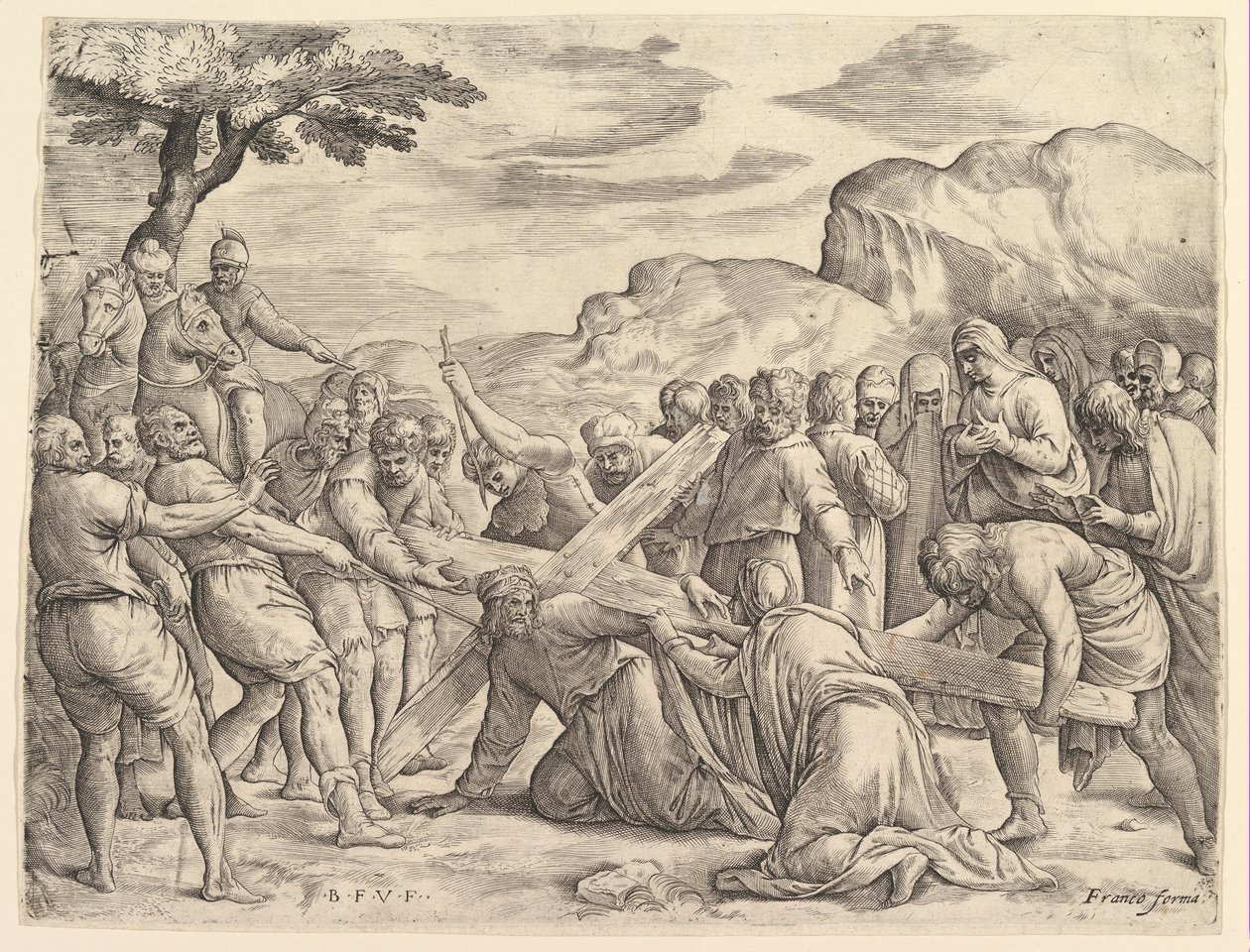 A keresztet hordozó Krisztus, kb. 1552. alkotó: Battista Franco Veneziano