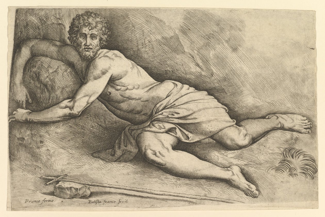 Keresztelő Szent János a pusztában, kb. 1552-54. alkotó: Battista Franco Veneziano