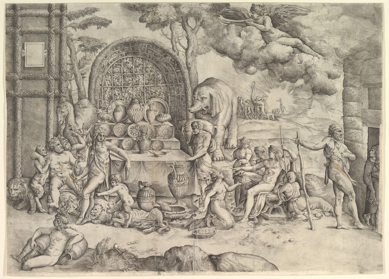 Ámor és Psyche esküvője jobb oldali panel, kb. 1530-61. alkotó: Battista Franco Veneziano