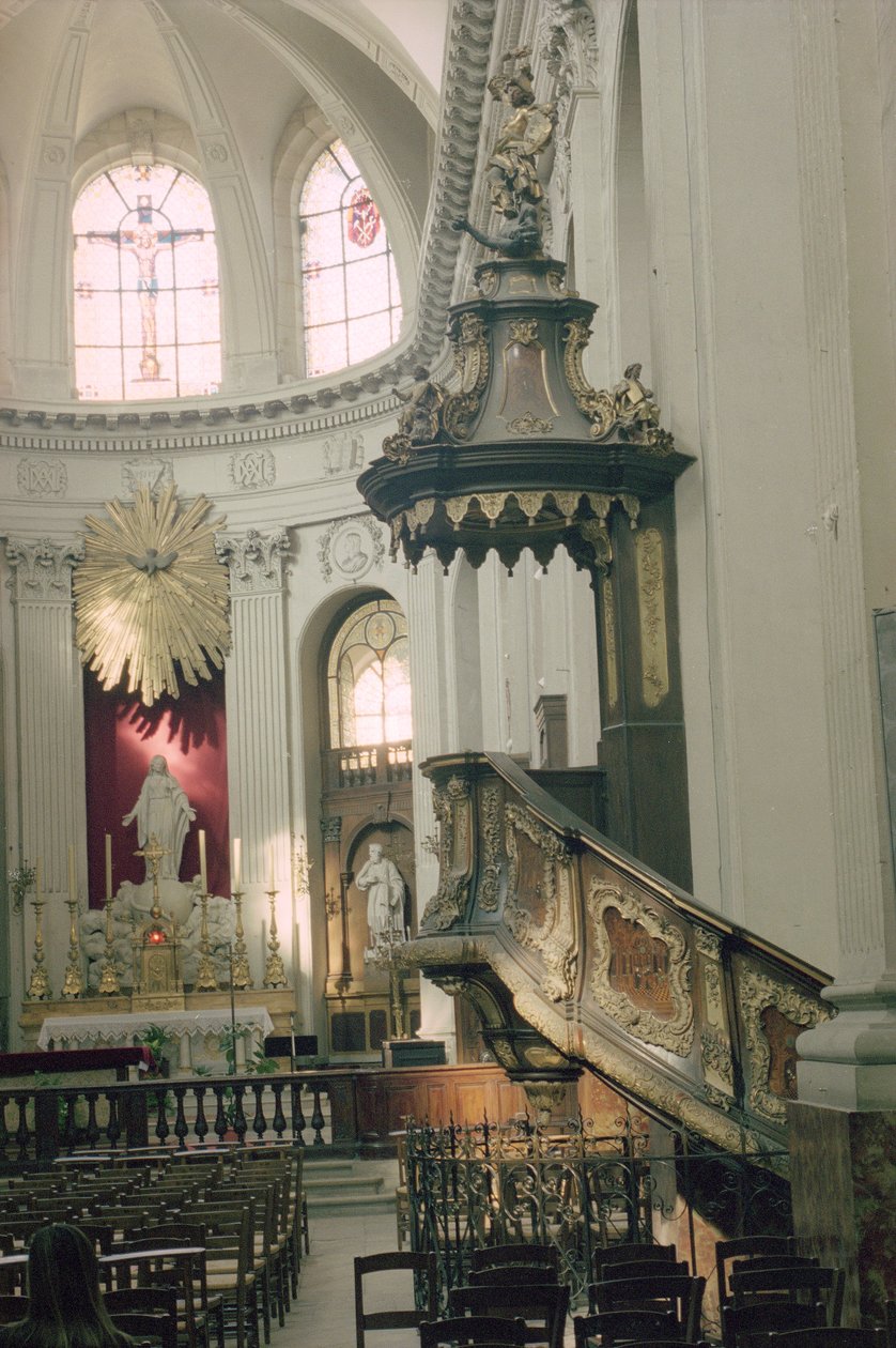 Szószék, más néven Verity szószék, 1749 (aranyozott, fa és intarzia) (lásd még: 252680 és 252681) alkotó: Bavarian school