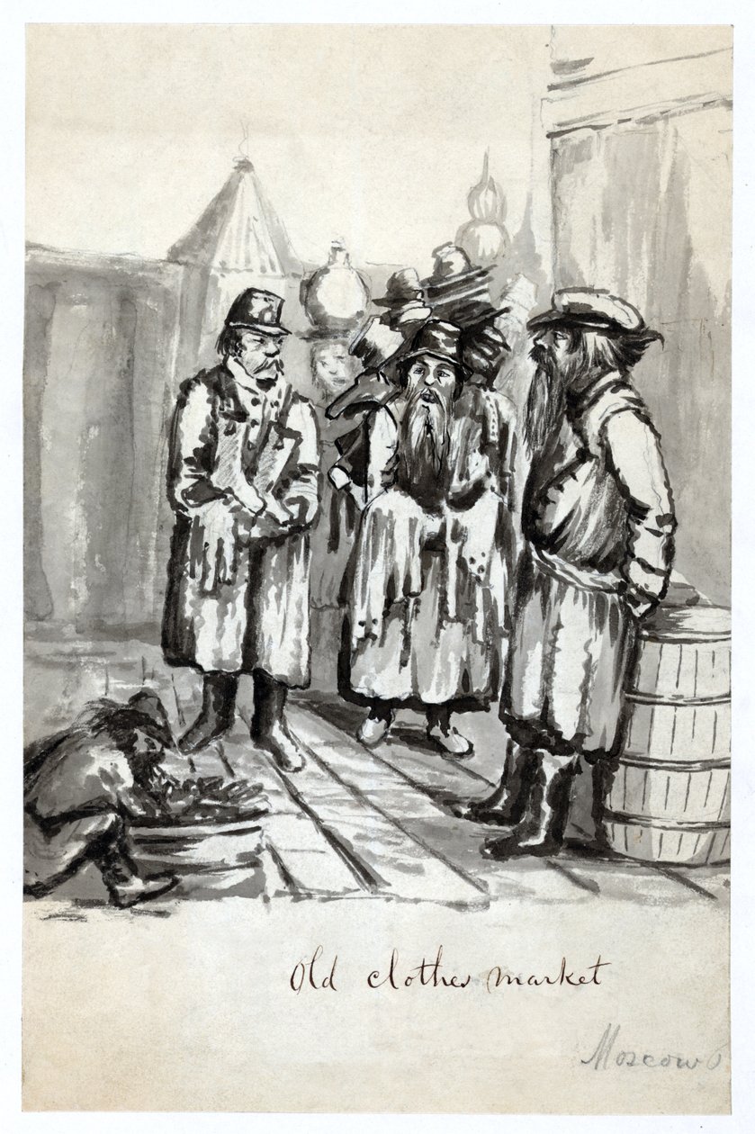 Old Clothes Market, Moszkva, megjelent 1862 körül alkotó: Bayard Taylor