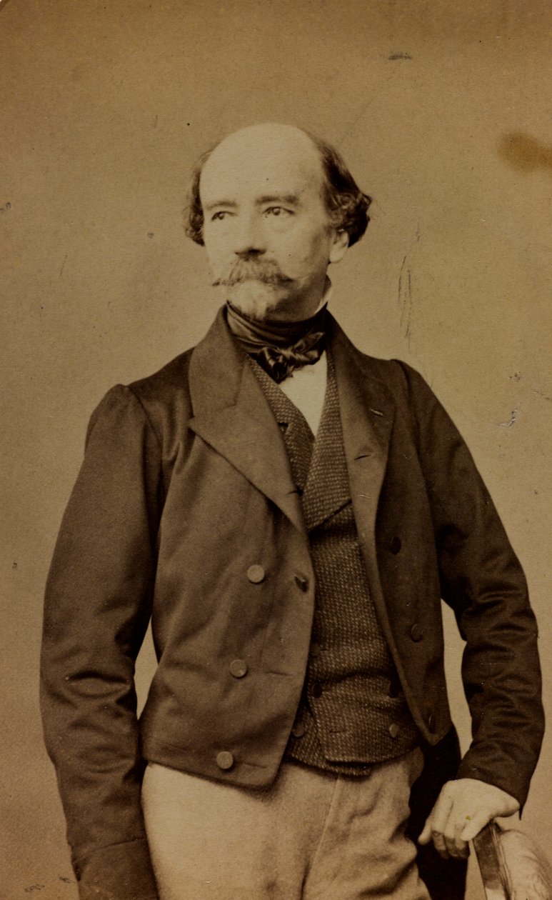 Eugène-Emmanuel-Amaury Pineu-Duval, Amaury-Duval francia festő portréja; névjegykártya (f/w fotó) alkotó: Bayard and Bertall