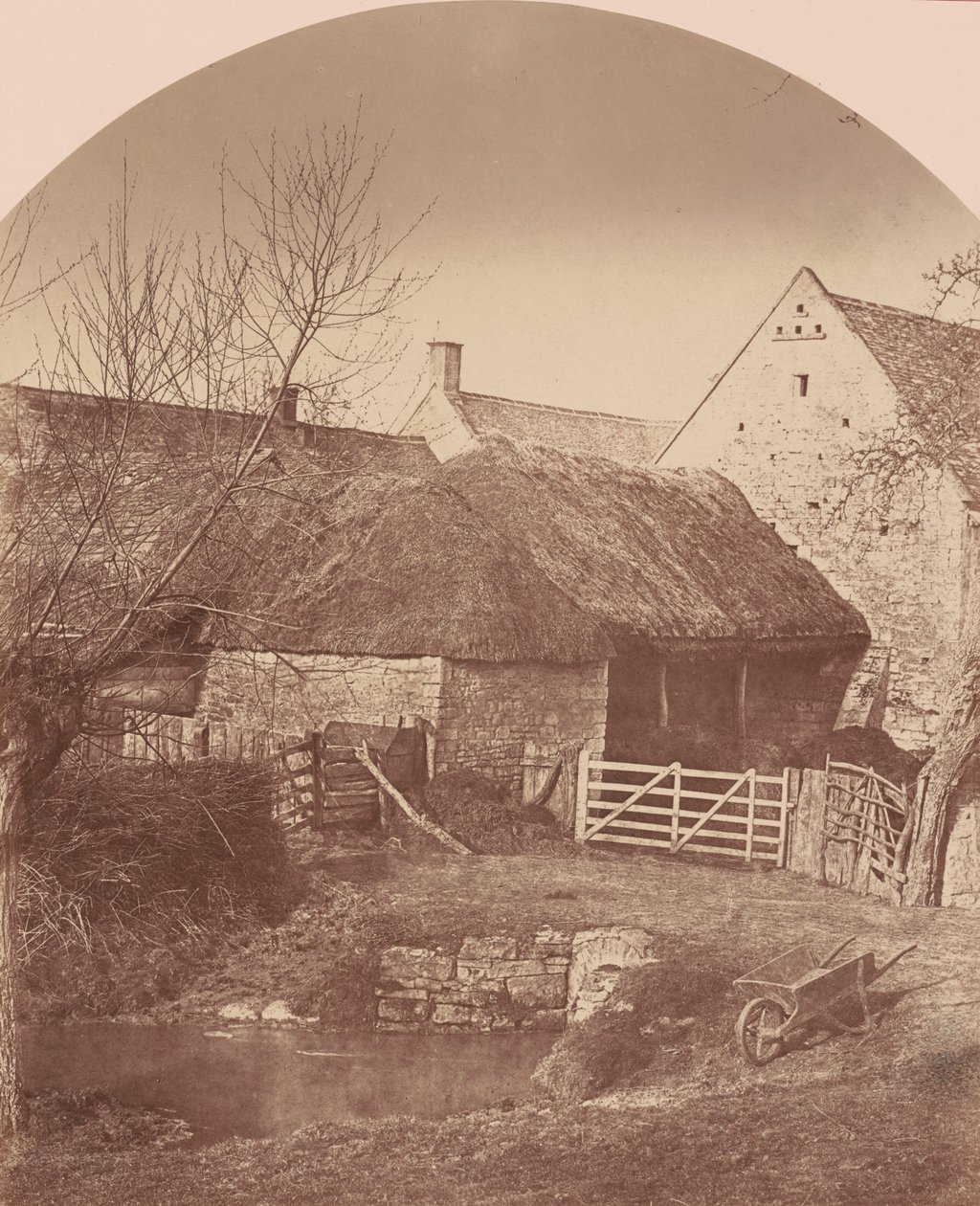 Farm Yard, Prestbury, Cheltenham közelében,c. 1855 (fénykép) alkotó: Baynham Jr. Jones
