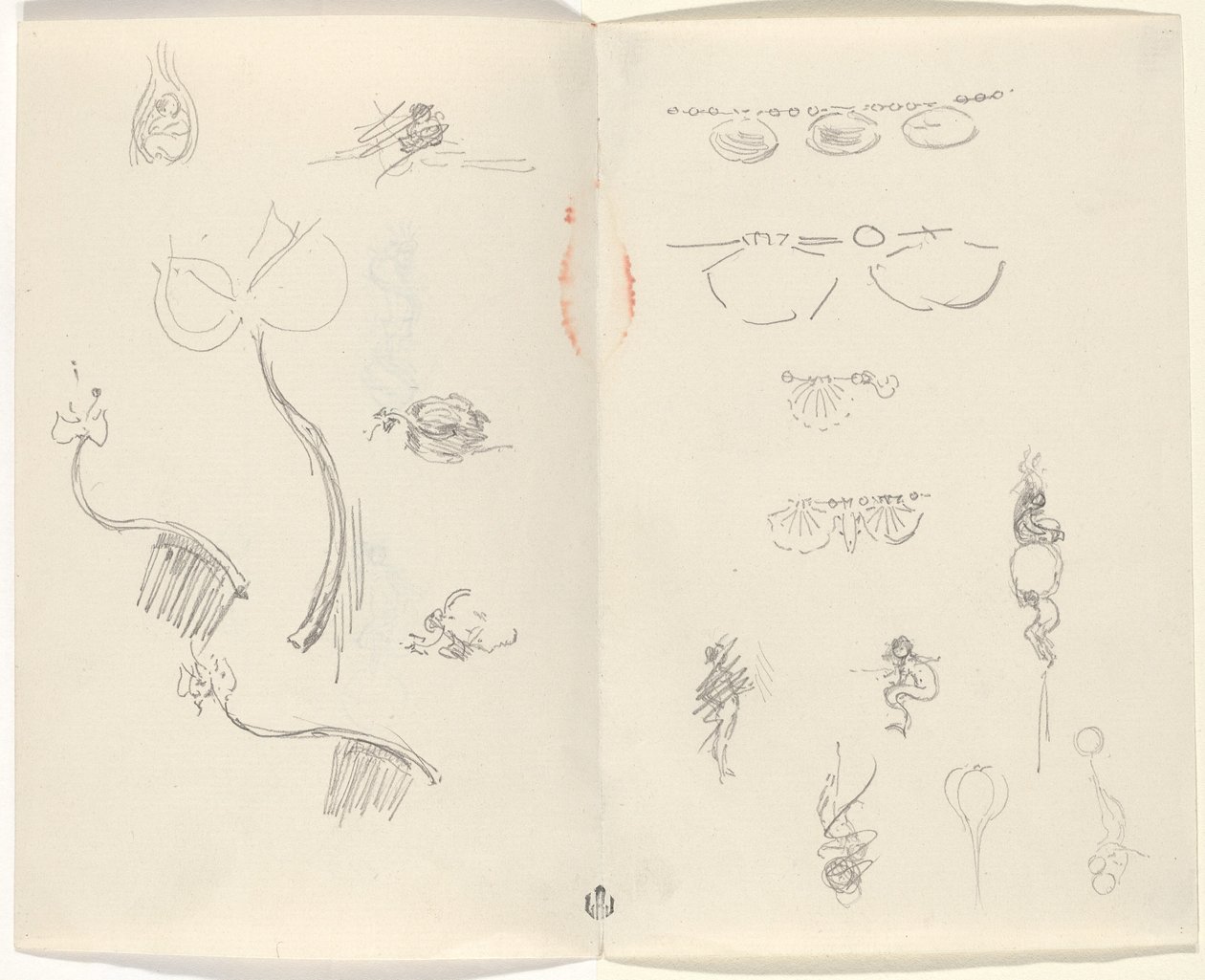 Tanulmányok ékszertervezésről [verso] alkotó: Beatrice Godwin Whistler