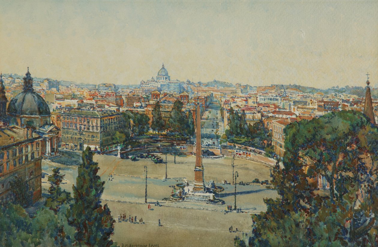 Róma, The Pincio, Piazza Del Popolo alkotó: Beatrice Mary Seccombe Leech