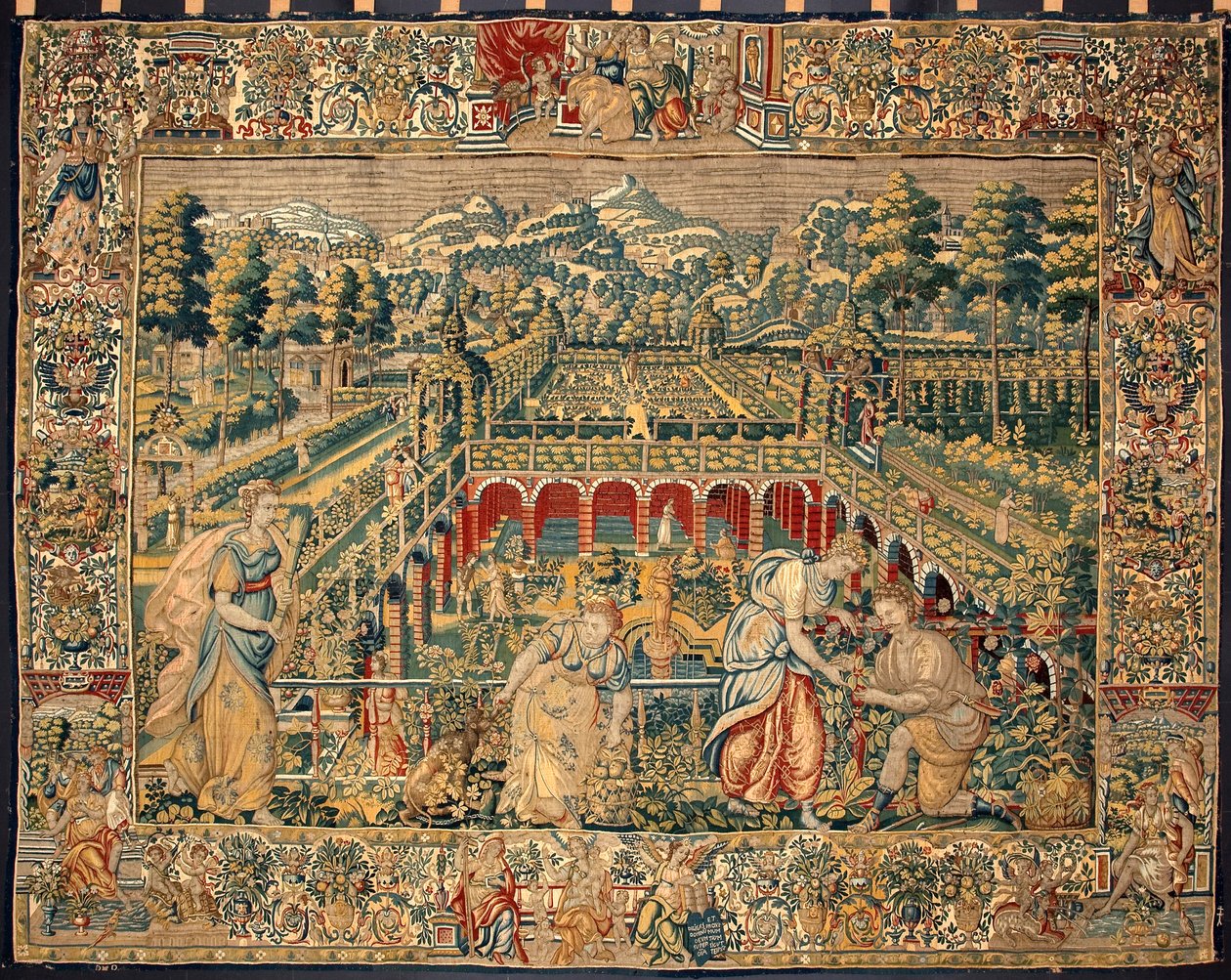 Gyümölcsszüreti jelenet. A brüsszeli manufaktúrák gobelinje. 16. század Genezis, Musei di Strada Nuova alkotó: Belgian School