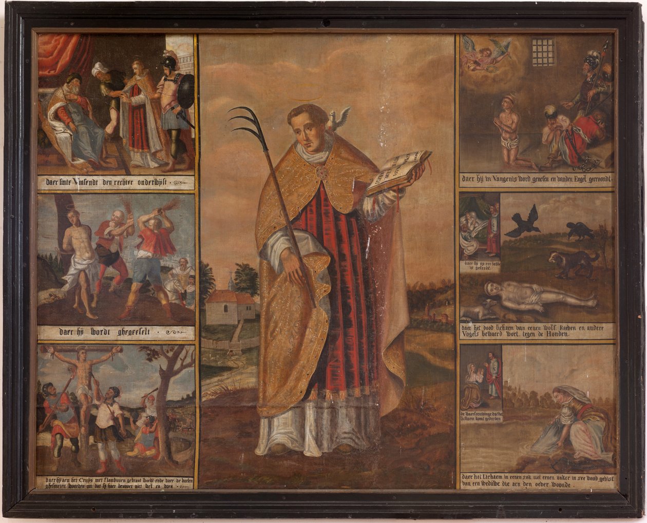 Maarke. Kápolna (Sint-Vincentiuskapel). belső. Festmény. Szent Vince mártírja. 19. század. alkotó: Belgian School