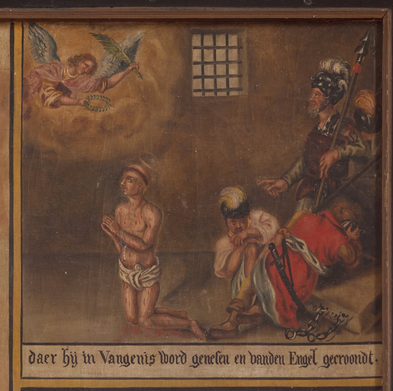 Maarke. Kápolna (Sint-Vincentiuskapel). belső. Festmény. Szent Vince mártírja. 19. század. Részlet. alkotó: Belgian School