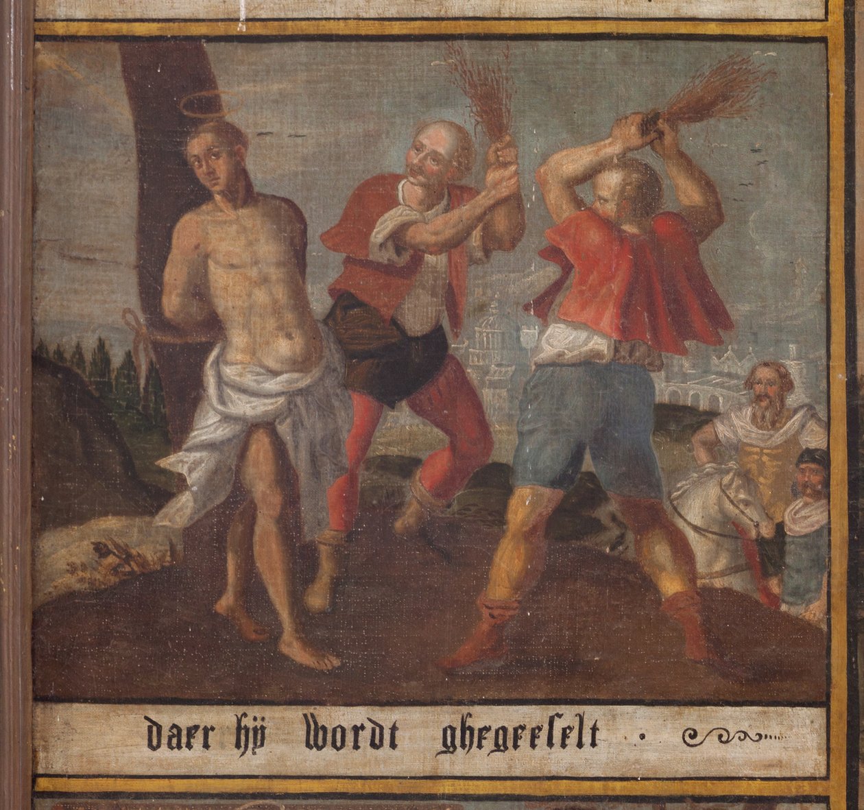 Maarke. Kápolna (Sint-Vincentiuskapel). belső. Festmény. Szent Vince mártírja. 19. század. Részlet. alkotó: Belgian School