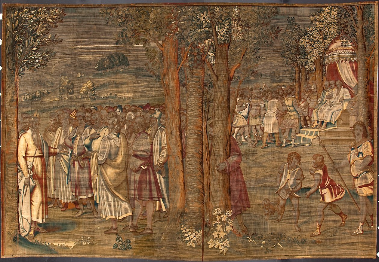 Moise a Dionys Martensz által Luca Cambiaso (1527-1584) kartonjai után készített és a brüsszeli manufaktúrákban 1561-1564 Dim. 392,5x220,5 cm Genes, Musei di Strada Nuova alkotó: Belgian School