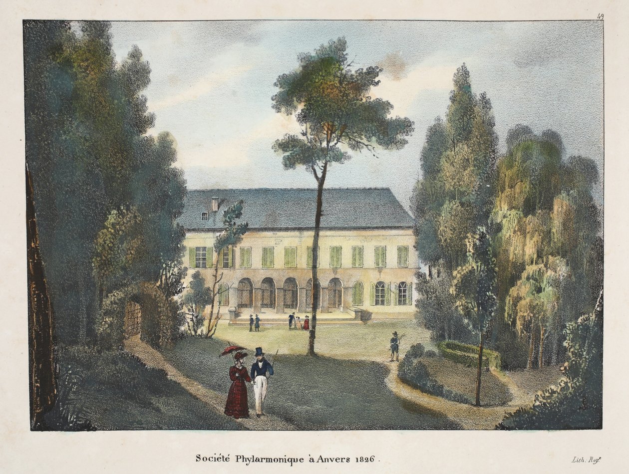 Phylharmonic Society in Antwerpen 1826, 1895 körül (photochrom) alkotó: Belgian School