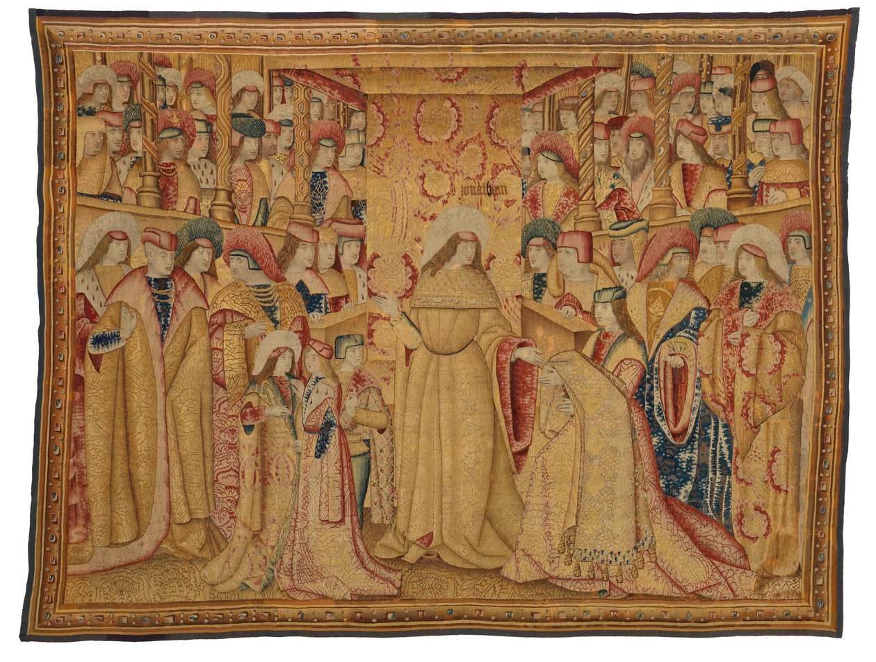 Gobelin, Jonathan Maccabeus lila köntöst kap, Brüsszelben, Belgiumban, 1490-1500 körül (gyapjú és selyem) alkotó: Belgian School