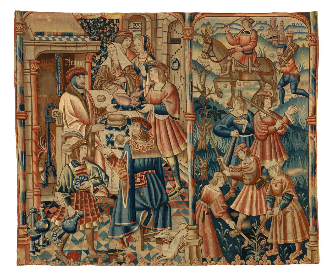 Gobelin, január hónap, esetleg Flandriából alkotó: Belgian School