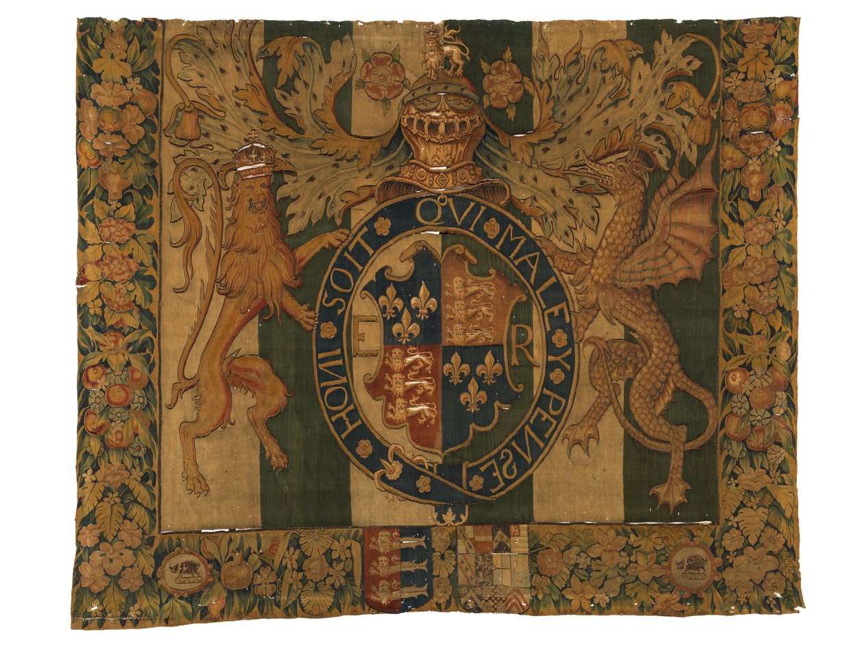 Kárpit VI. Edward királyi karjaival és Le Grys karjaival, valószínűleg Enghienben, Flandriában, Belgiumban készült, 1547-53 körül (gyapjú) alkotó: Belgian School