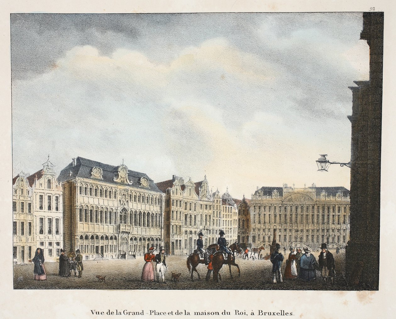 Kilátás a Grand Place-re és a Maison du Roi-ra, Brüsszelben, 1895 körül (photochrom) alkotó: Belgian School
