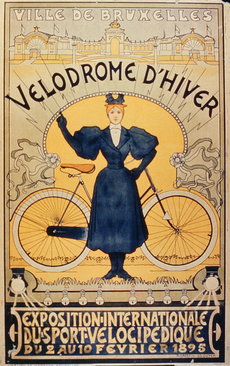Téli kerékpárversenypálya, Velocipede Sports Nemzetközi Kiállítás Brüsszel, 1895. február 2-10. alkotó: Belgian School