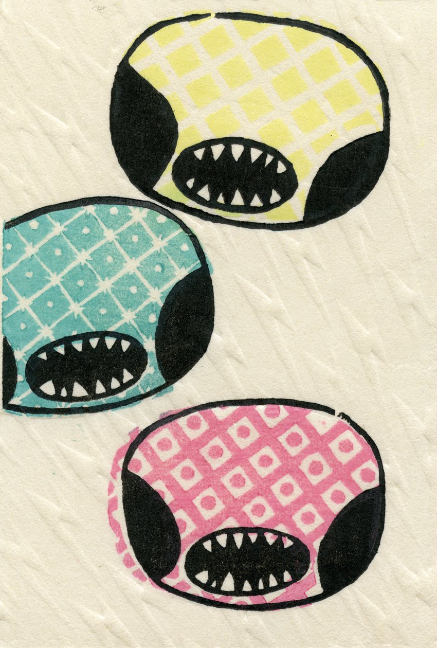 Kínai szörnyek, 2012 (fadarab a washi-n) alkotó: Bella Larsson