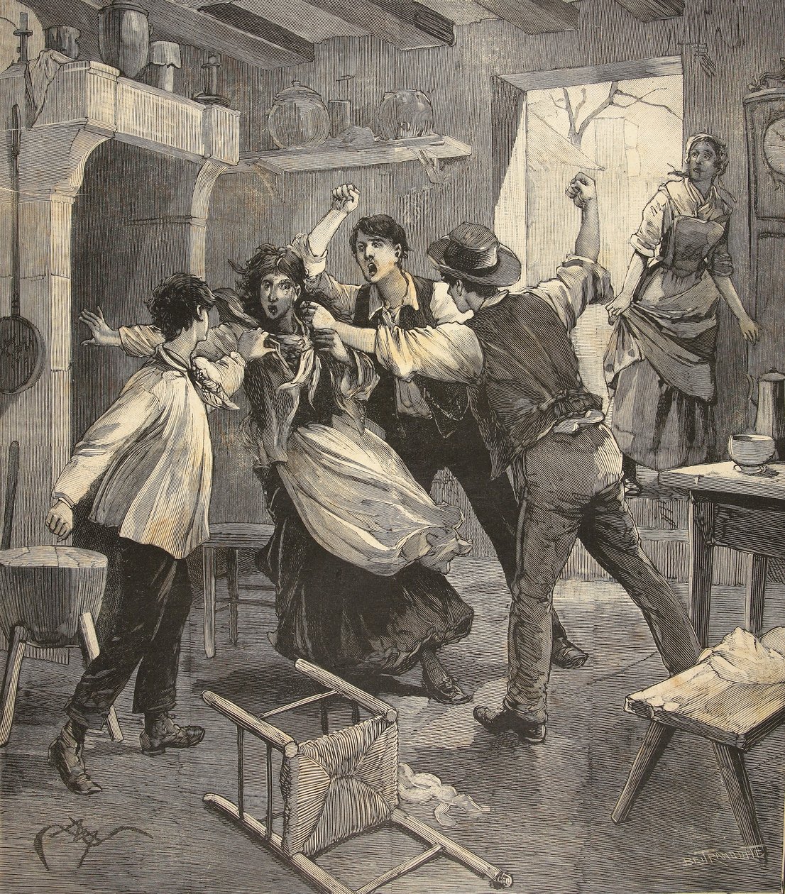 Egy anyát, akit gyermekei megöltek, a Le Petit Parisienből, 1891. augusztus 9 alkotó: Beltrand and Clair Guyot, E. Dete