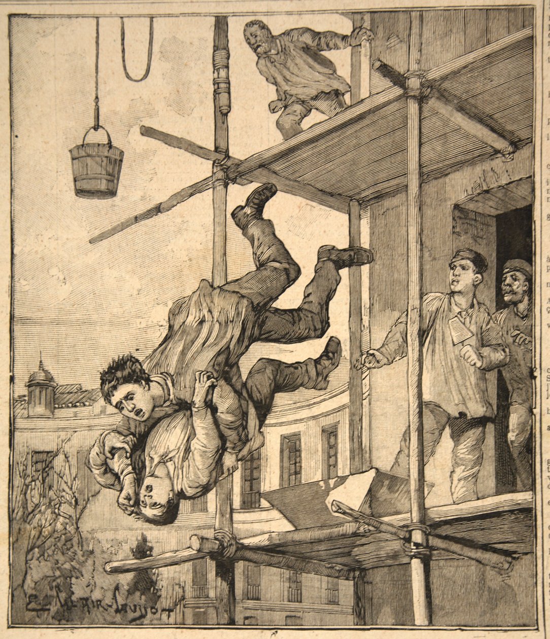 Toulouse drámája, a Le Petit Parisienből, 1891 alkotó: Beltrand and Clair Guyot, E. Dete