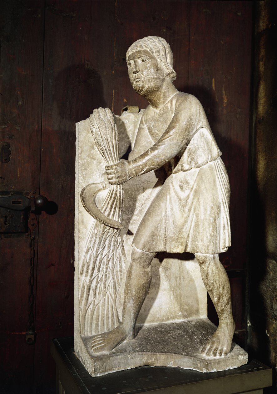Arató: június a Hónapok Munkáinak szobornaptárából, 1200 körül alkotó: Benedetto Antelami
