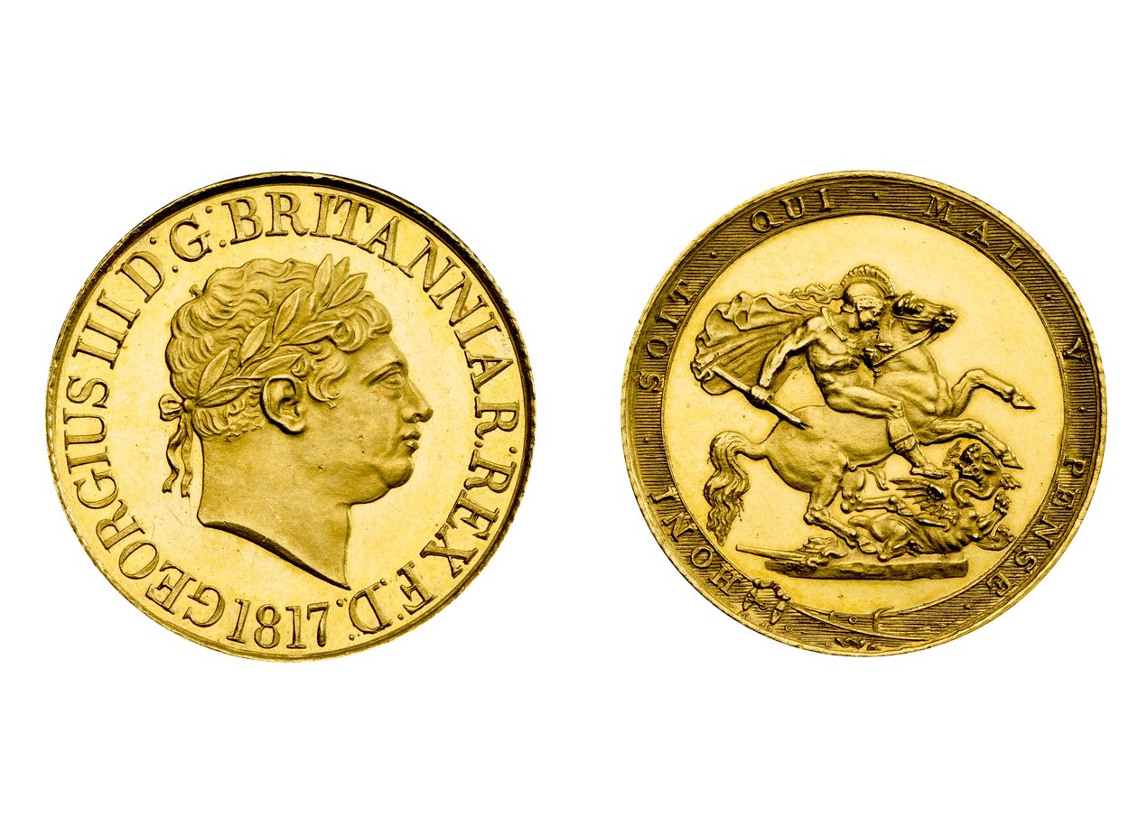Szuverén, 1817 (arany) alkotó: Benedetto Pistrucci
