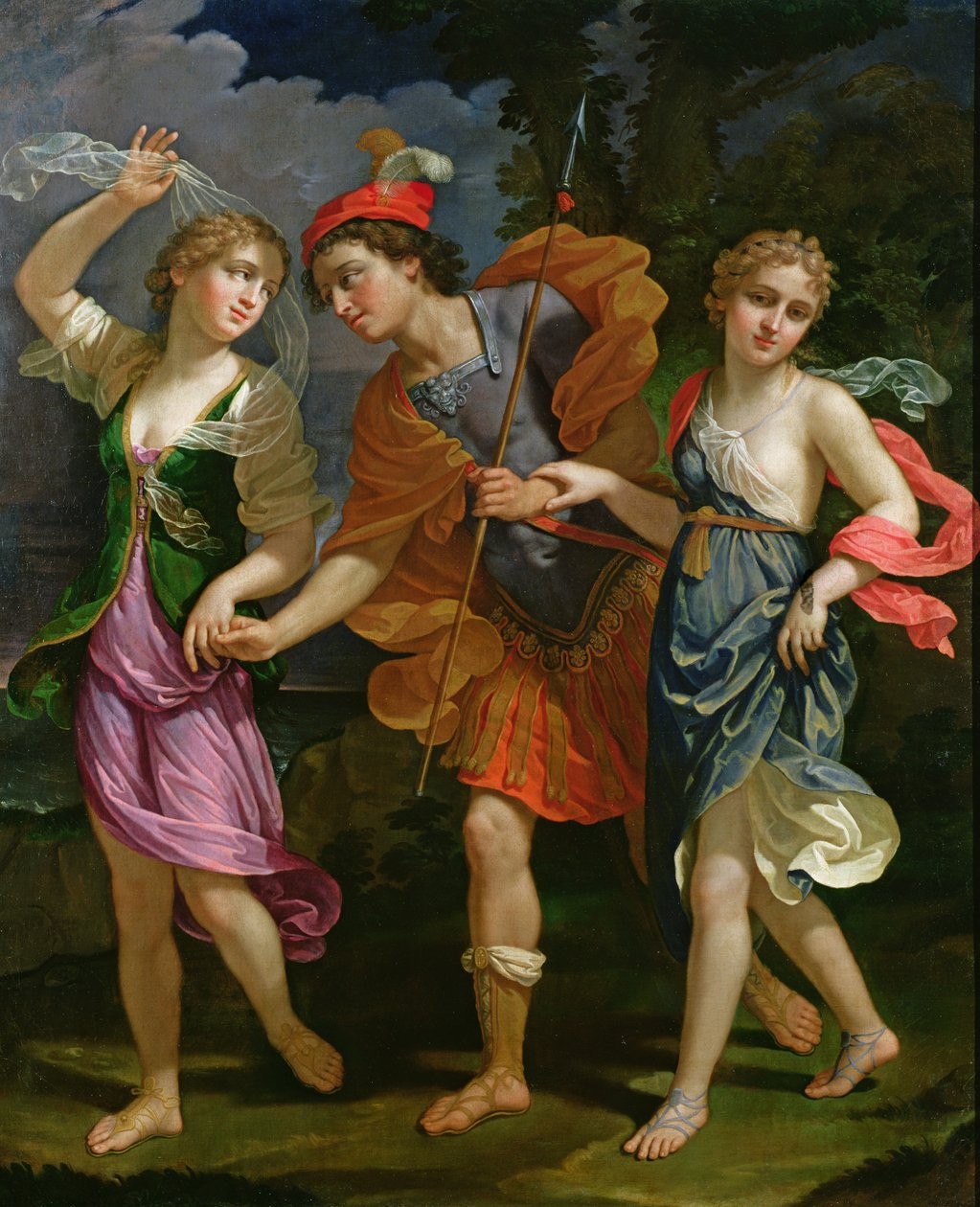 Thészeusz Ariadnéval és Phaedrával, Minos király lányaival, 1702 alkotó: Benedetto the Younger Gennari