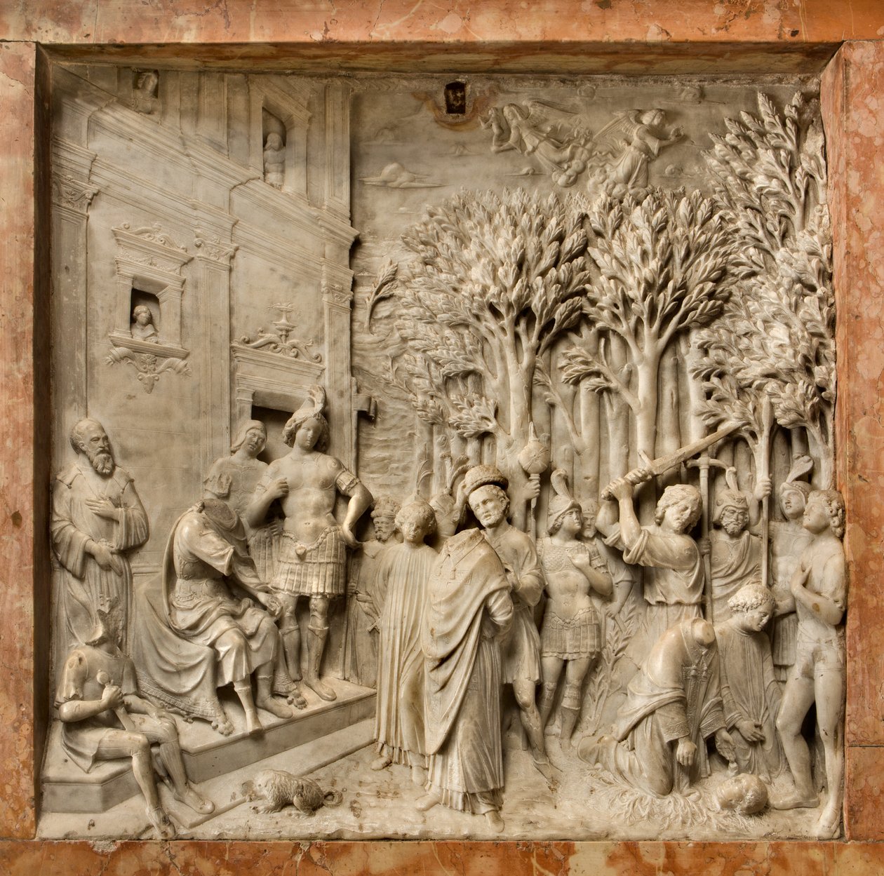 Kripta, Szent Marcellinus és Péter ördögűző bárkája, Benedetto Briosco 1506-08, Szent Marcellinus és Péter lefejezése alkotó: Benedetto Briosco
