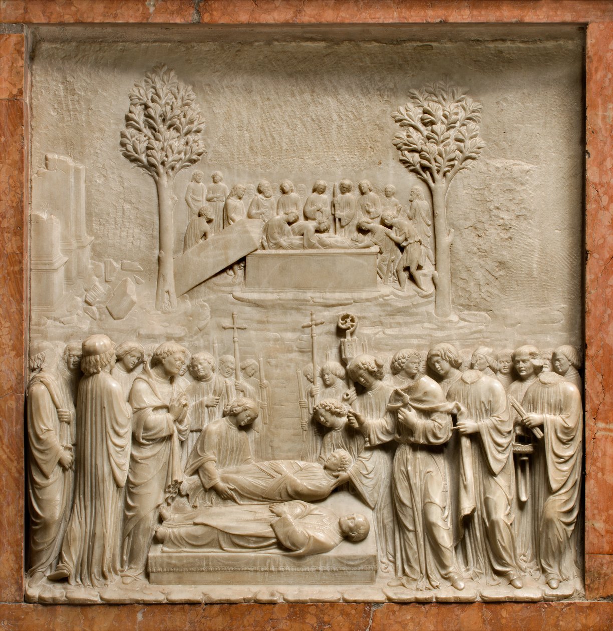 Kripta, Szent Marcellinus és Péter ördögűző bárkája, Benedict Briosco 1506-08, Szent Marcellinus és Péter temetése alkotó: Benedetto Briosco