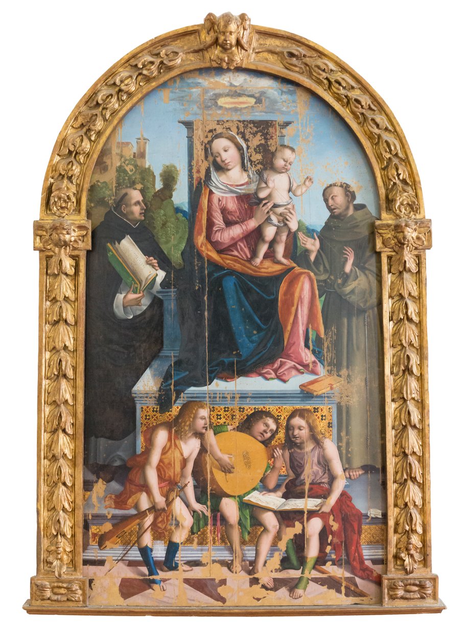 Madonna gyermekkel, szentekkel és angyalokkal alkotó: Benedetto Coda