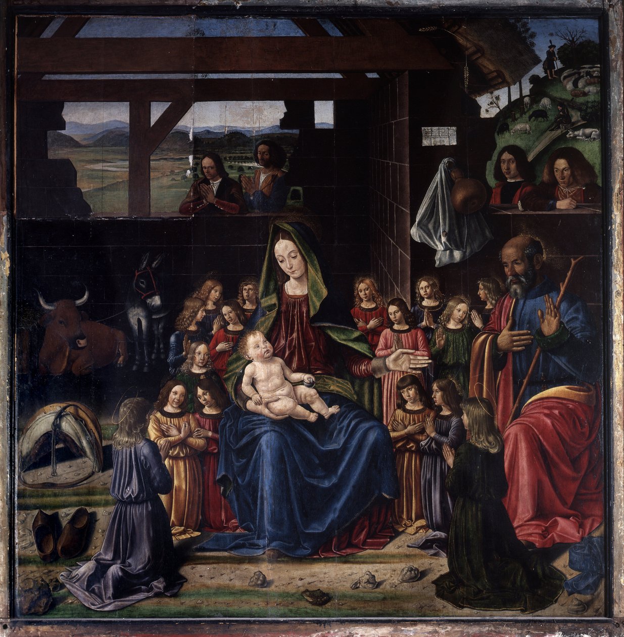 A betlehemes. Benedetto Ghirlandaio (1458-1497) festménye. Olaj, fa. Mérete: 147x144 cm. Aigueperse templom alkotó: Benedetto Ghirlandaio