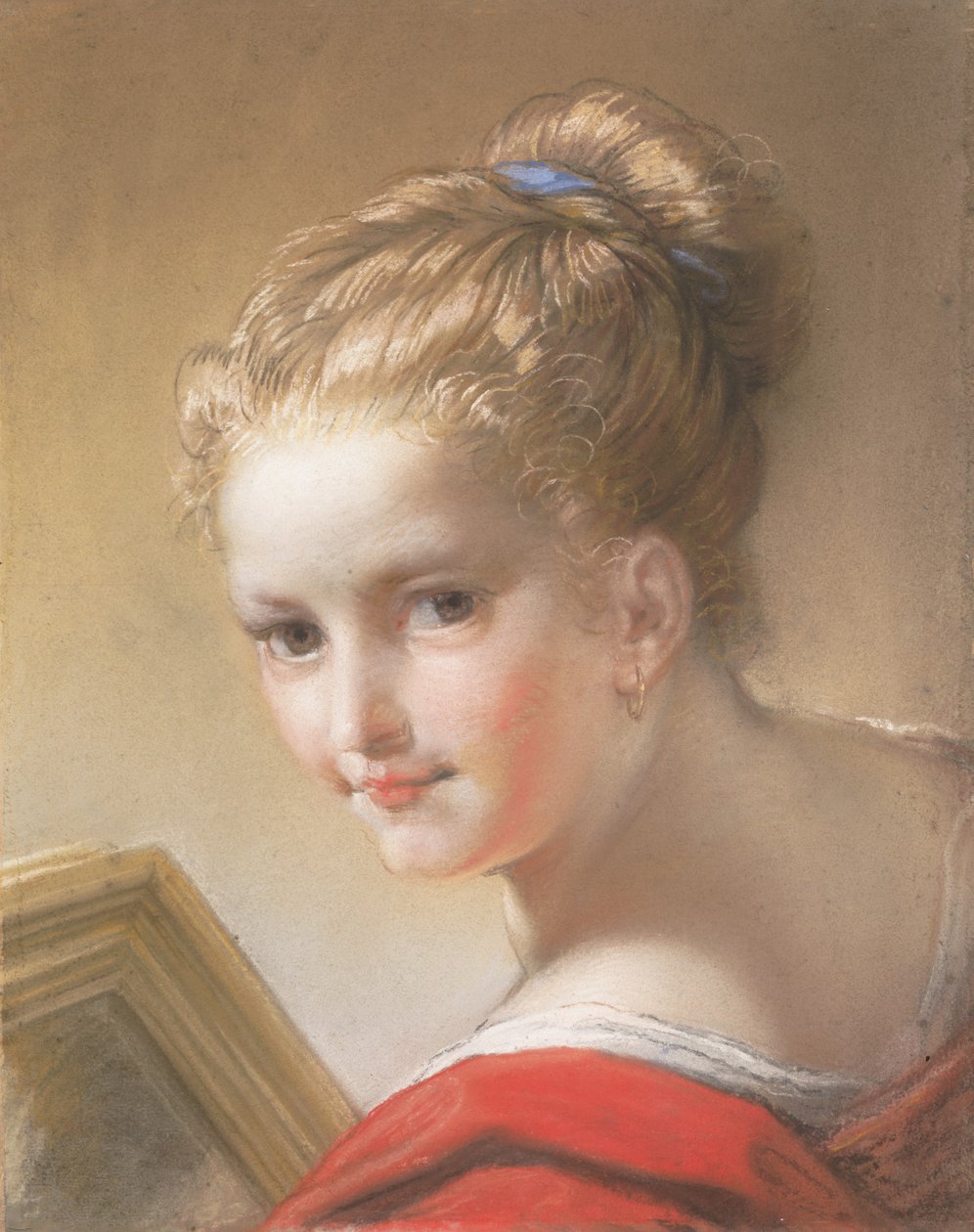 Tanulmány egy vörös ruhás lányról, 1717. alkotó: Benedetto Luti