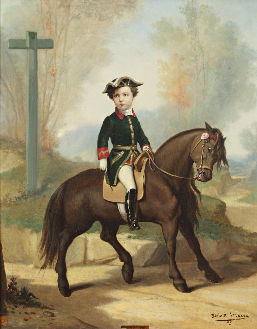 Louis-Napoléon Bonaparte 1856-1879, császári herceg lovas portréja, 1861. alkotó: Benedict Masson