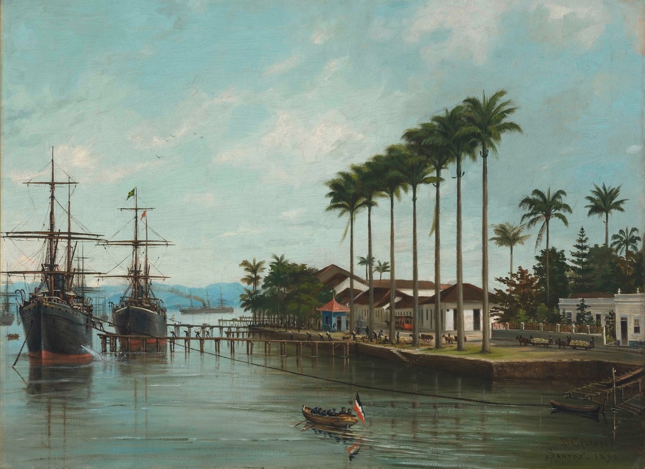 Benedito Calixto - Santos kikötője, SP (jobbra látható), 1890 alkotó: Benedito Calixto