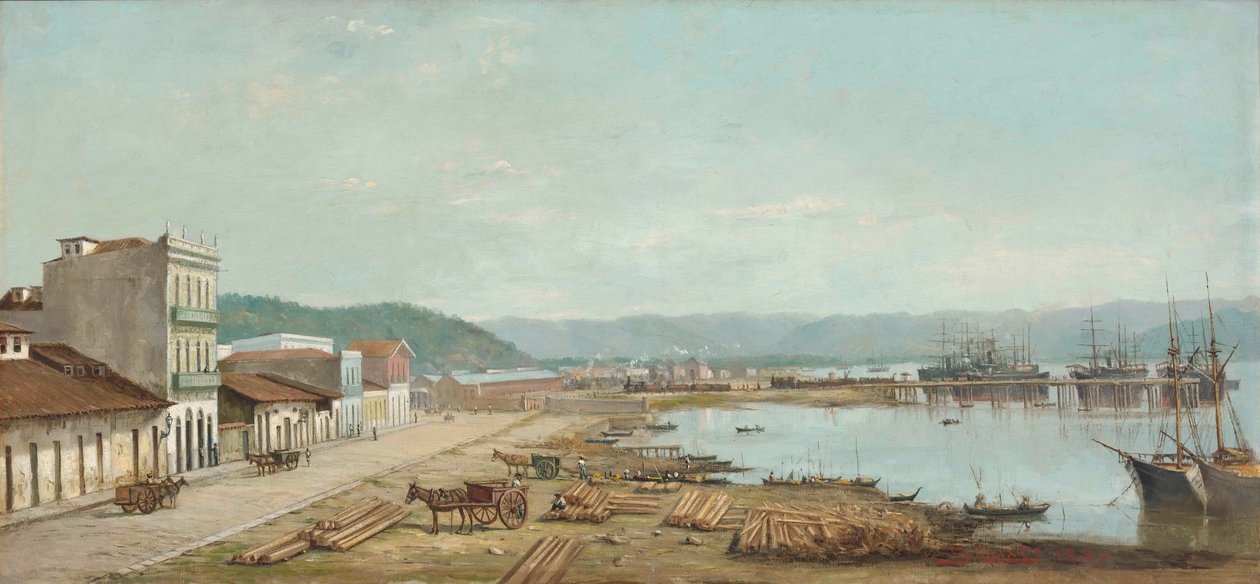 Benedito Calixto - A Santos-i konzulátus kikötője, SP, 1887 alkotó: Benedito Calixto