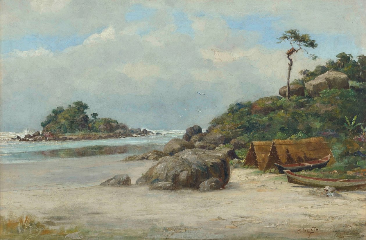 Benedito Calixto - Prainha - Itanhaém (Praia de Itanhaém, SP), 1892 alkotó: Benedito Calixto