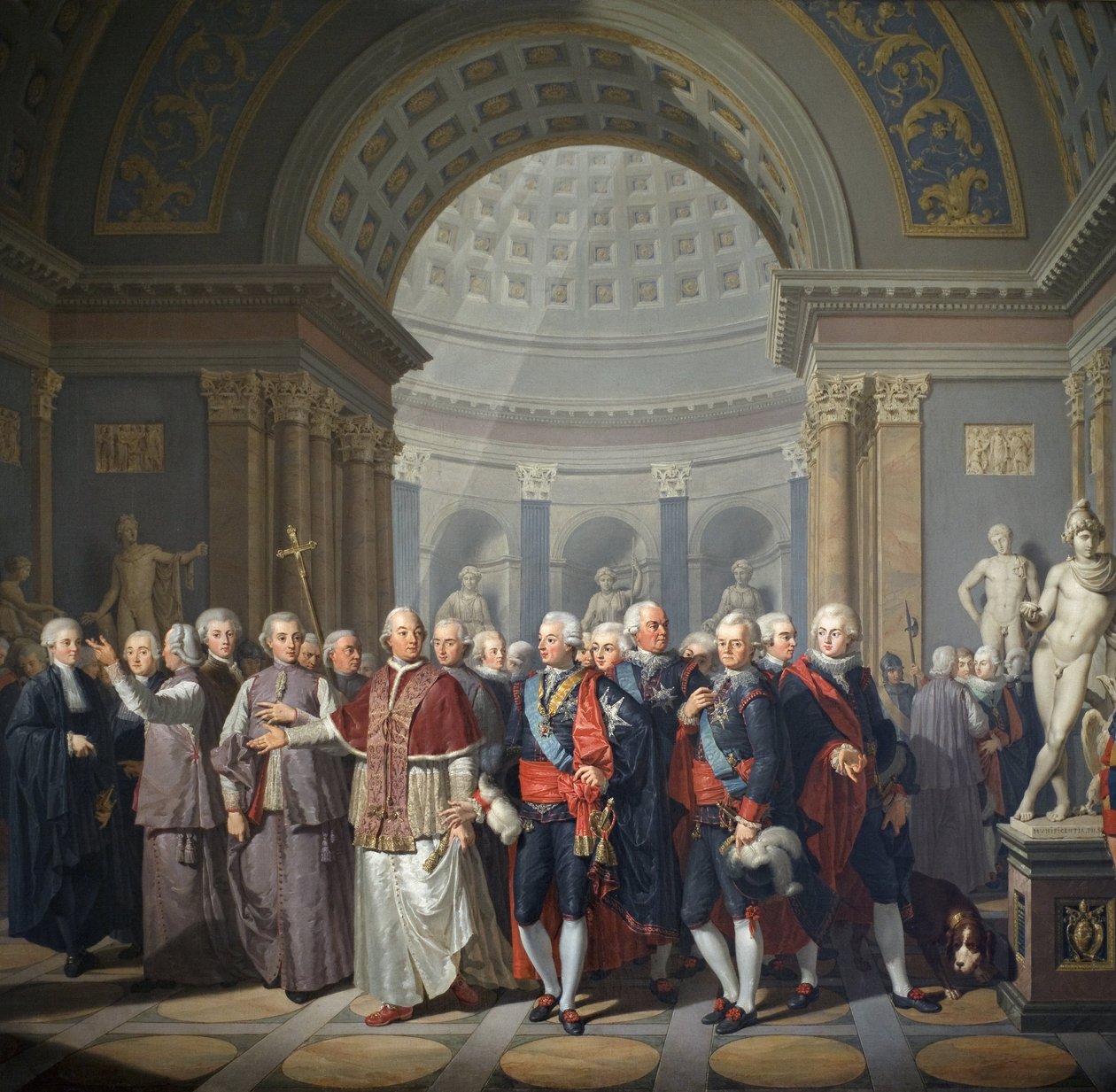 III. Svéd Gusztáv (1746-1792) VI. Pius pápával (Gianangel, Braschi gróf) alkotó: Benigne Gagneraux
