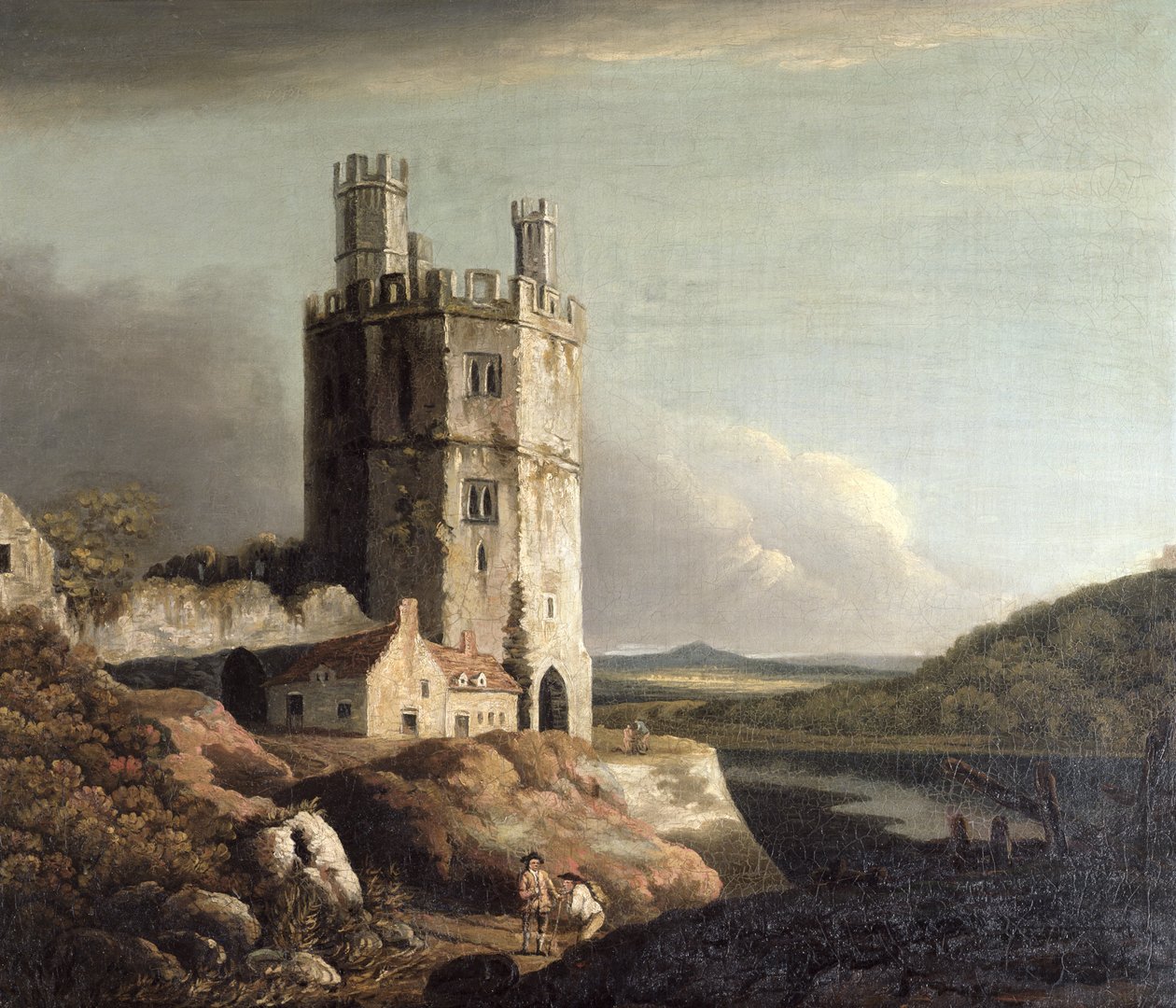 A Sas-torony, Caernarvon vára, 1802 alkotó: Benjamin Barker