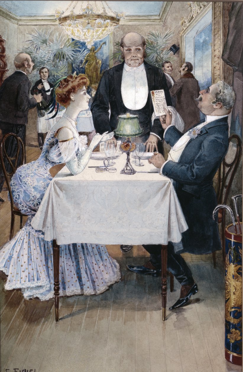 Az étteremnél alkotó: Benjamin Eugene Fichel