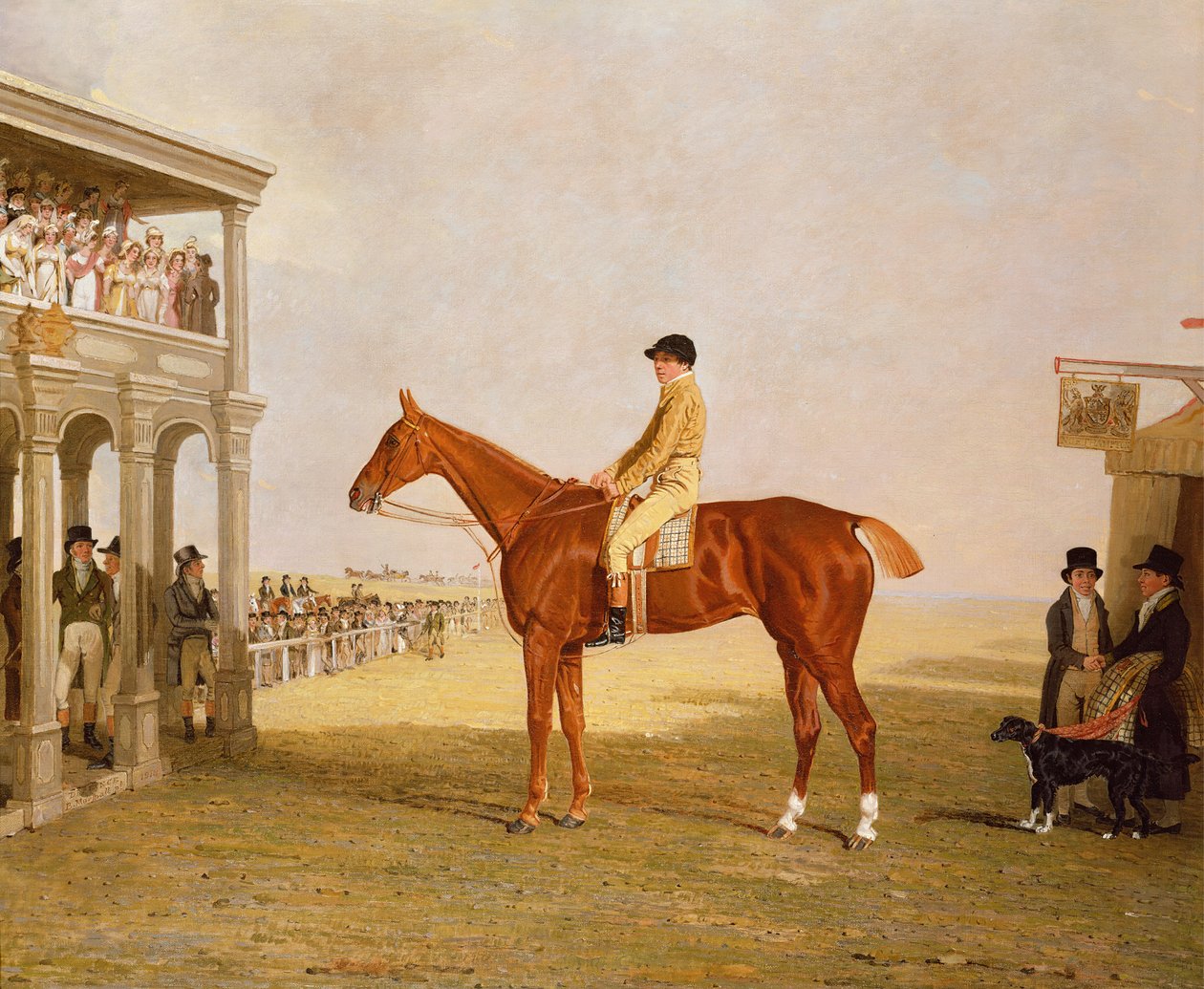 Thomas Grovesnor altábornagy gesztenye Filly „Defiance”-je, miután megnyerte a Northampton Arany Kupát, 1813. szeptember 15-én alkotó: Benjamin Marshall
