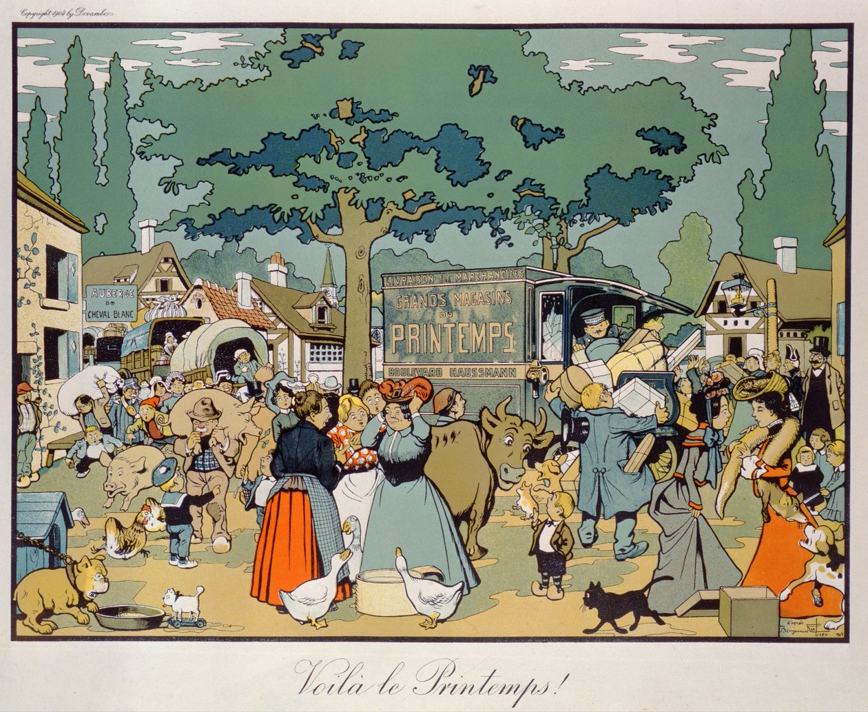 A „Le Printemps” szállítószolgálat plakátja, 1904 alkotó: Benjamin Rabier