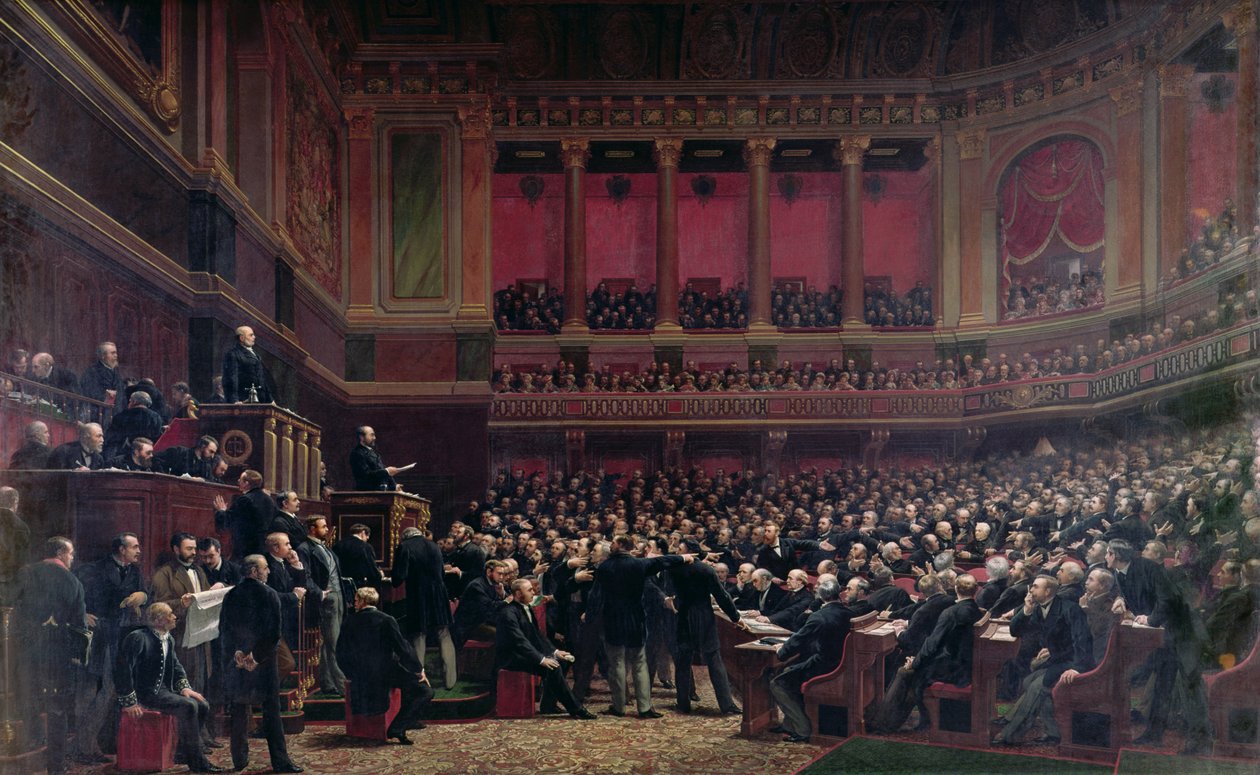 Louis Adolphe Thiers (1797-1877) A képviselők egy értekezlet során elismerték, 1877. június 16., 1878 körül alkotó: Benjamin Ulmann