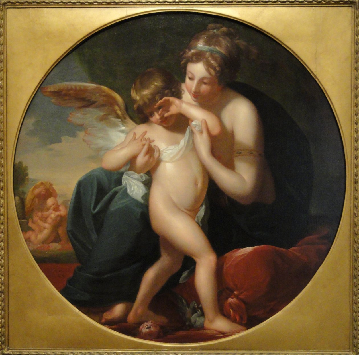 Ámor, akit egy méh megcsípett, édesanyja ápolja alkotó: Benjamin West
